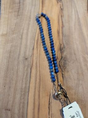 NWT Lapis Bracelet with Gold Star Accent And Chain Fossil